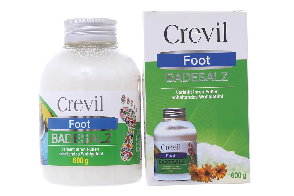 Muối ngâm chân trị liệu Crevil Foot Badesalz 600g - Giảm đau nhức, khử hôi chân và tẩy da chết hiệu quả